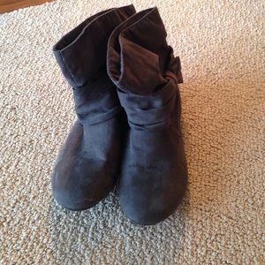 Grey ankle booties