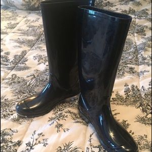 Coach black rain boots, size 5