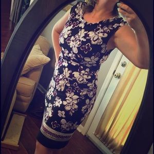 NWT Gorgeous black, white and purple dress