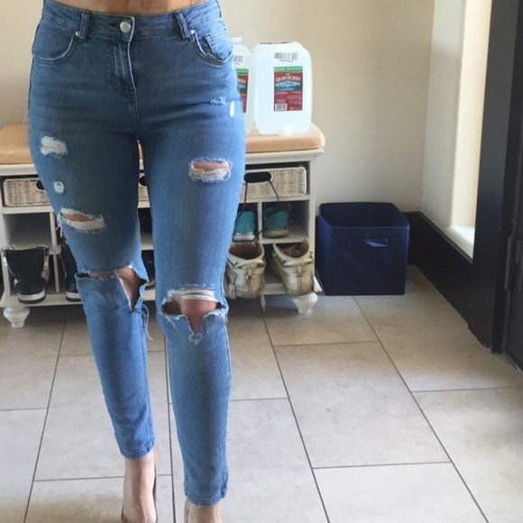 Topshop Ripped Distressed Jeans