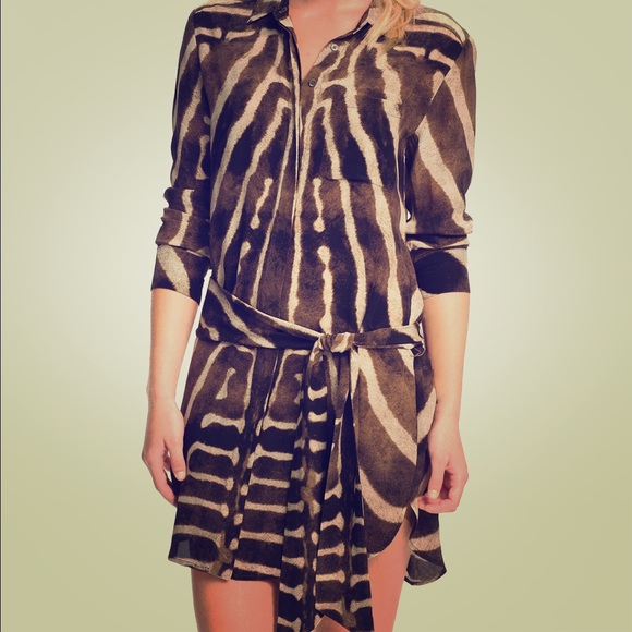 Haute Hippie Print Silk Shirtdress (size M)