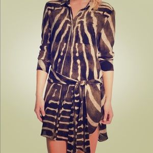 Haute Hippie Print Silk Shirtdress (size M)