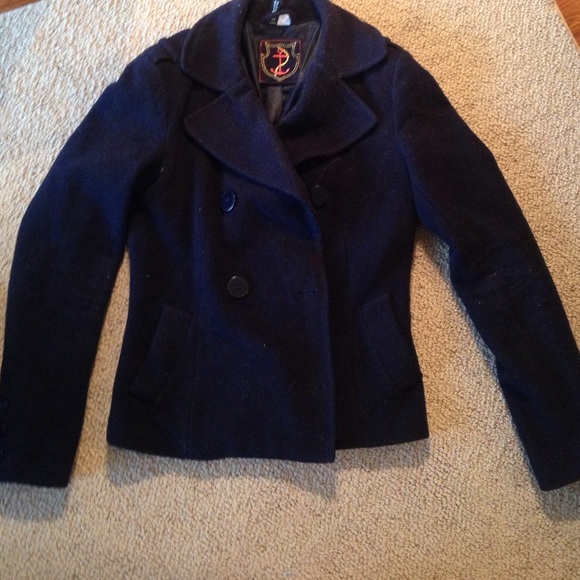 Navy blue peacoat