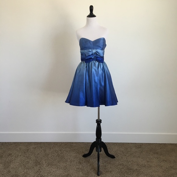 Betsey Johnson Evening strapless dress, multi-blue