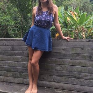 Floral cut off tank top