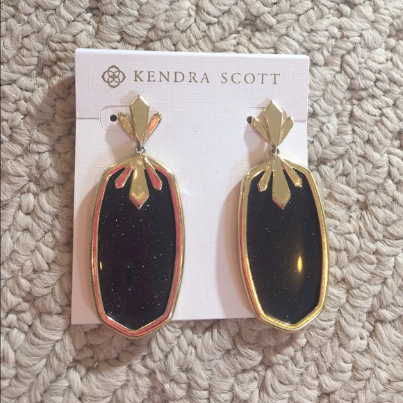 Kendra Scott vintage sparkly navy blue earrings