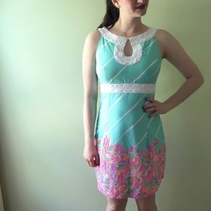 SALE! Lilly Pulitzer Shift Dress Teal and Pink