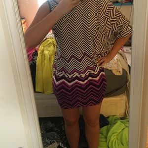 Black white and purple unique dress