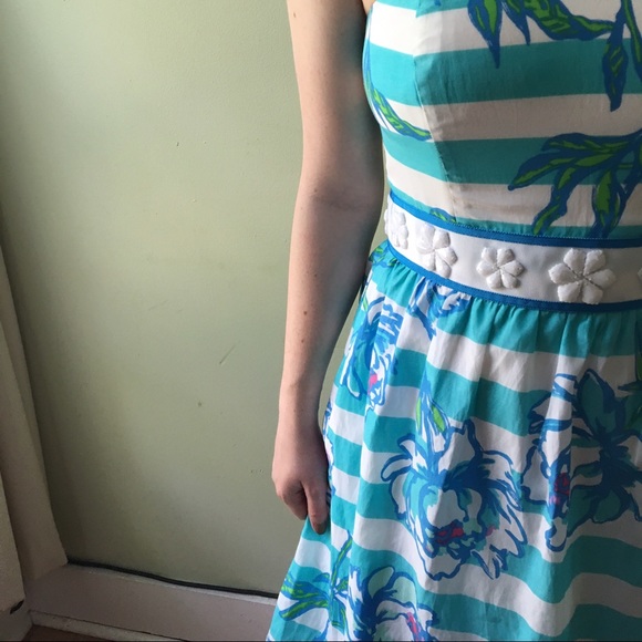SALE! Lilly Pulitzer Strapless Blue Party Dress - Picture 2 of 4
