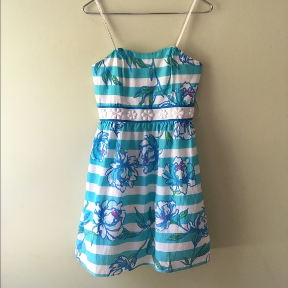 SALE! Lilly Pulitzer Strapless Blue Party Dress - Picture 4 of 4