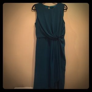 ASOS open back teal dress.