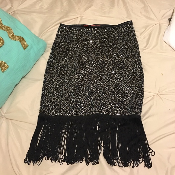 Beaded sequence skirt