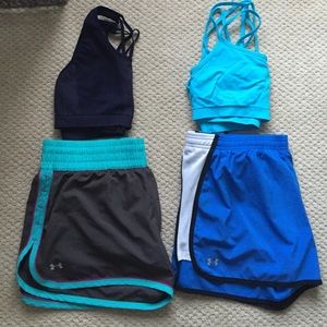2 UA running shorts & 2 Fabletics sports bras!
