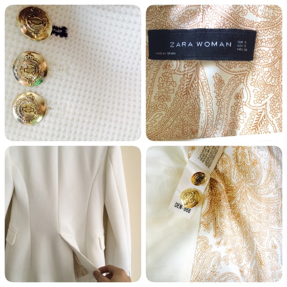 Zara Jackets & Coats - PRICE DROP! Zara White Blazer Jacket gold buttons Zara Jackets & Coats - PRICE DROP! Zara White Blazer Jacket gold buttons
