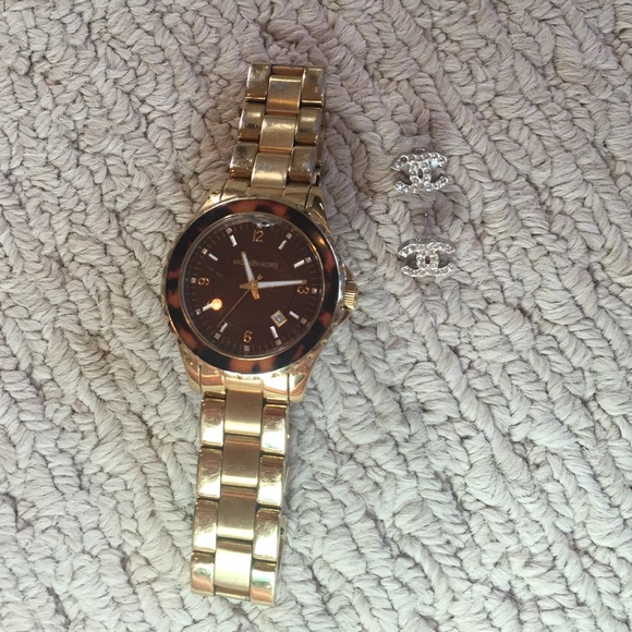Michael Kors Watch & Chanel Earrings