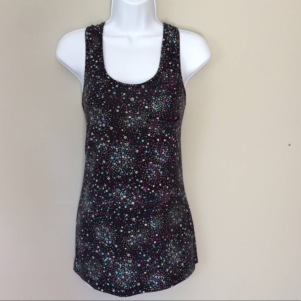 Julie’s closet black floral tank.