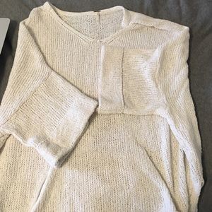 Free people white knit sweater