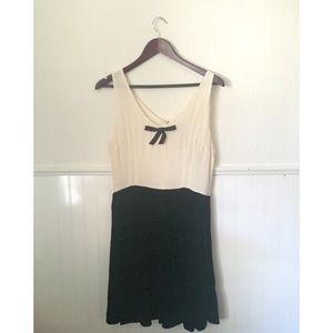 Anthropologie dress with velvet skirt and bow