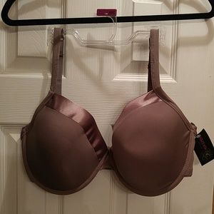**Sale** Mocha Satin Trim Tuxedo Bra - 44C - NWT