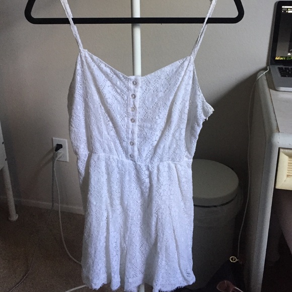 White lace Kimchi and Blue romper