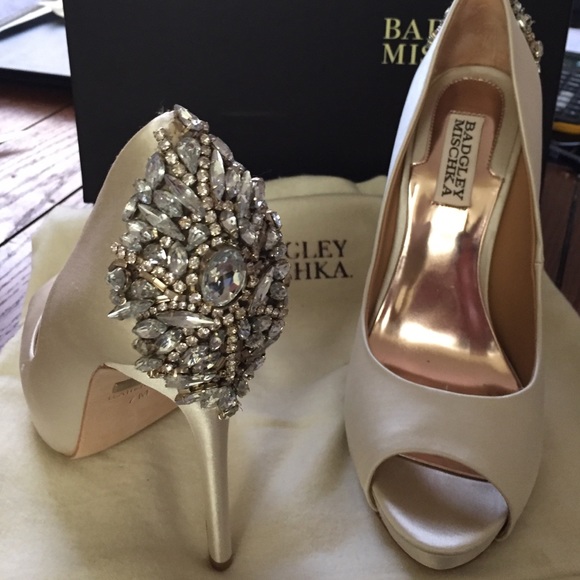 Badgley Mischka Kiara Embellished Peep-Toe Pump