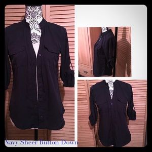 🎈Navy Sheer Blouse🎈