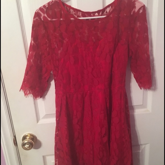 Red lace dress