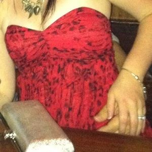 Express red and black sleeveless top