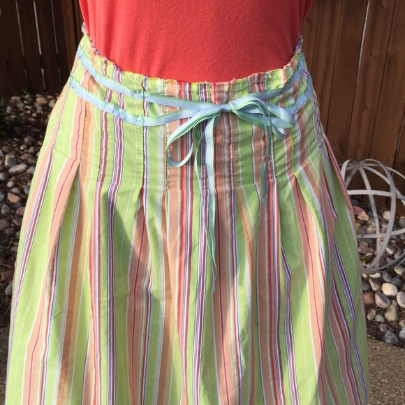 {Old Navy} Multi Color Striped Skirt With Ribbon - Picture 2 of 4