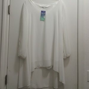 White sheer long sleeved dress NWT size XL