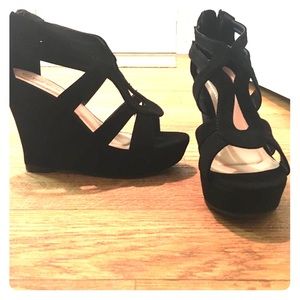 Black wedges super comfortable and never worn!!