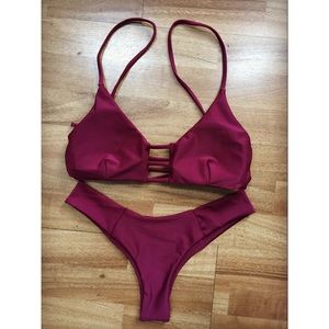 BRAND NEW wine strappy bikini