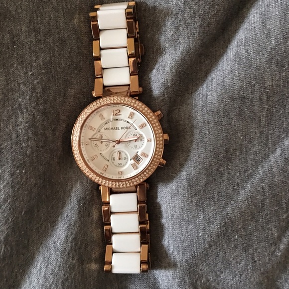 Michael Kors Rose Gold and White Watch REDUCED
