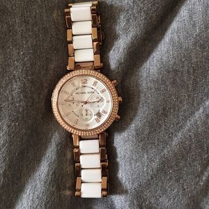 Michael Kors Rose Gold and White Watch REDUCED