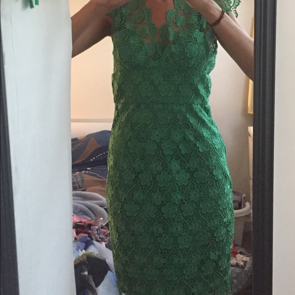 SOLD!!!! Tracy Reese green lace dress - Picture 3 of 3