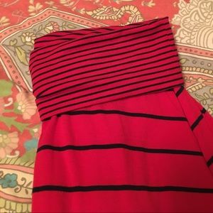 Red & Navy Maxi Skirt