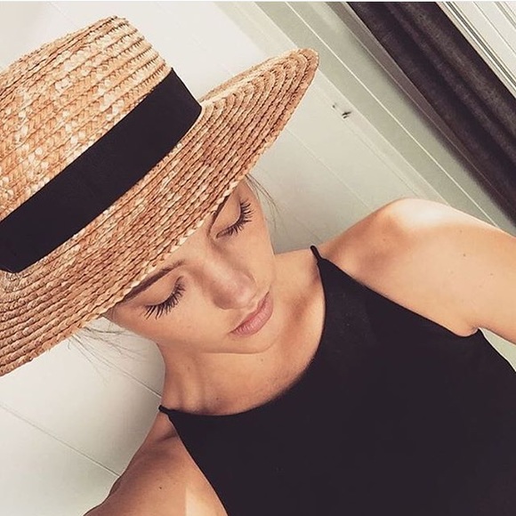 Wide Brimmed Straw Hat Beach Summer Floppy Hat OS - Picture 3 of 4