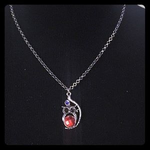 New. Vintage Jeweled Owl necklace.