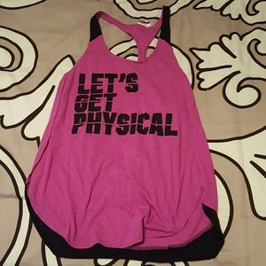 Let's Get Physical Pink tank top