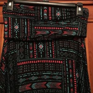 Tribal Print Maxi Skirt