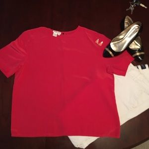 100% silk Pink/Coral top from Talbots