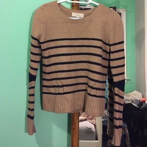 Olive&oak tan and navy blue chucky sweater