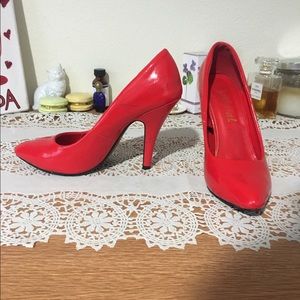 Red Patent Pumps