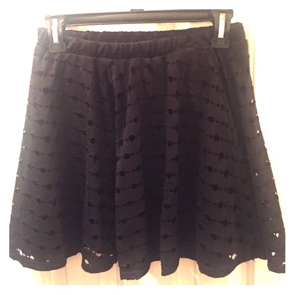 Black Eyelet Skirt