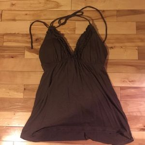 Brown halter top with built in bra