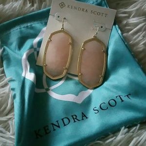 Kendra Scott light pink and gold earrings