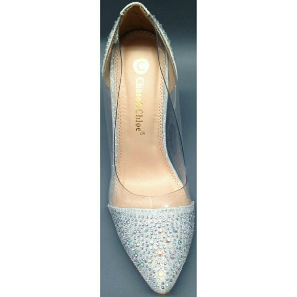 Chase & Chloe Sparkly Pointed Toe Pump - Picture 2 of 3