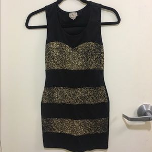Black and gold party dress