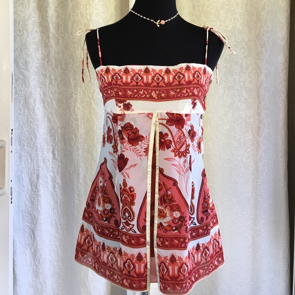 Printed spaghetti strap top