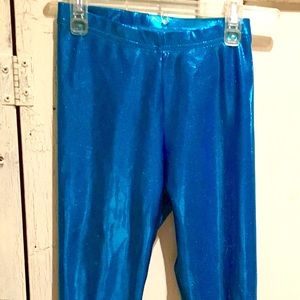 American Apparel Shiny Glitter Turquoise Leggings